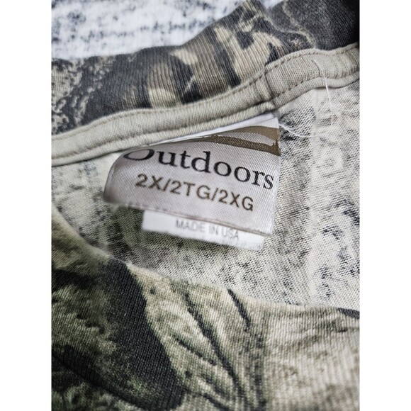 Vintage Jerzees outdoors Camo Long Sleeve Pocket Shirt SZ XXL USA Made Mossy Oak - Picture 4 of 8